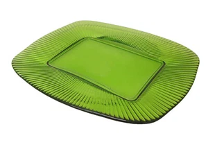 (28340) BANDEJA PLATO PRESENTACION CRISTAL RAYAS VERDE MEDIANA - Picture 1 of 1