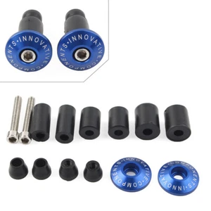 2x Motor Blue CNC 7/8'' Handle Bar End Cap Handlebar Grips Cap Plugs Dirt bike - Picture 1 of 8