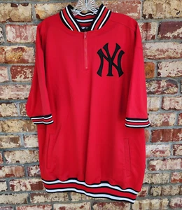 Vtg 80's New York Yankees Stitches athletic gear 1/4 zip 100% Poly mens 2X XXL  - Picture 1 of 15