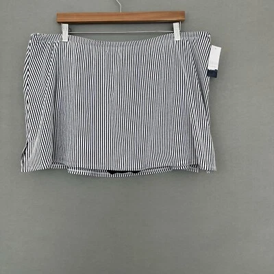 Swim By Cacique Swim Skirt Womens Size 24 Blue White Striped Beach - Image 1 of 4