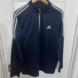 Adidas Mens Golf Jacket Large Black / White Full Zip Long Sleeve Activewear - Picture 1 of 4