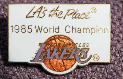 Vintage NBA World Champion Los Angeles Lakers 1984-85 Basketball Pin - Image 1 of 2
