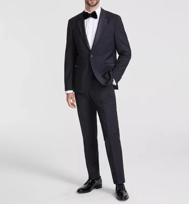 Chaqueta de Esmoquin Hugo Para Hombres 2 Piezas Ajuste Moderno 40R Pantalones 34RBlack Sólido Elástico E111707 Foto 1 de 4