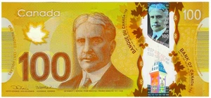 UNCIRCULATED $100 BANK OF CANADA BRAND NEW POLYMER BILL 2013 CONSECUTIVE NOTES - Picture 1 of 2
