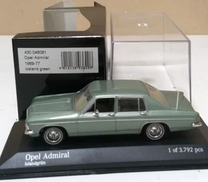 Minichamps 1/43 OPEL  ADMIRAL 1969-77 Verde 430046061 Limited Edition 3792 pcs - Foto 1 di 8