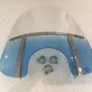 Memphis Shades 21’’/54cm x 23’’/58cmMotorcycle Windscreen Light Cutout Blue Tint - Picture 1 of 16