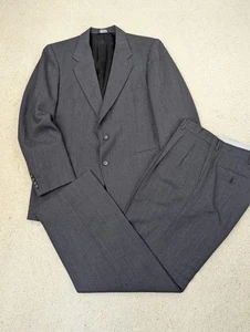 Traje Hombre 40R 34x30 Gris Lana 2 Piezas Chaqueta Pantalones De Colección Unión EE. UU. Kuppeheimer - Imagen 1 de 19