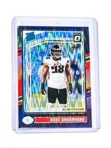2024 Donruss Optic Ruke Orhorhoro Rated Rookie Blue Wave Prizm RC Falcons - Picture 1 of 2