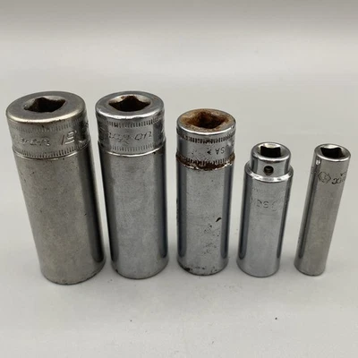 Snap-on Matco MATCC SFS 3/8" 1/4" Drive Deep Socket Set 5pc 6-Point USA Mechanic - Image 1 of 4