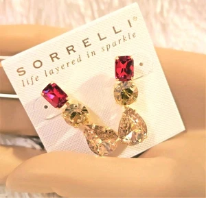 *NEW*  &  *RETIRED* ~ Sorrelli ~ " SCARLET  CHAMPAGNE  " ~ Drop ~ Earrings  - Picture 1 of 9