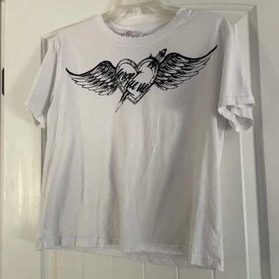 Camiseta roja Valentino para mujer blanca gráfica talla pequeña Forget Me Not  Foto 1 de 4