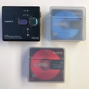 Sony MZ-NE410 Net MD Walkman Portable Recorder Player MiniDisc w/ 8 Blank Discs