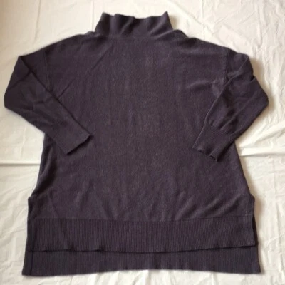 Pullover tejido cuello tortuga lana cachemir púrpura Soft Surroundings talla LP Foto 1 de 4