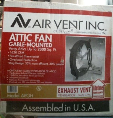 Ventilador de ático Air Vent INC., montado a dos aguas (53320) FS Foto 1 de 4