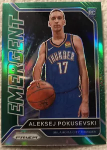 2020-21 Panini Prizm Aleksej Pokusevski Emergent Green Prizm No.12 Rookie Card - Picture 1 of 2