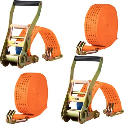 2x Spanngurt mit Ratsche und Haken 4t 4m 4000kg 4 Meter Zurrgurte Anhänger 4 to - Bild 1 von 4