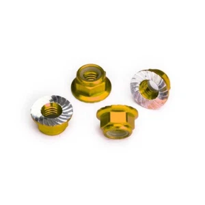 Hobbystar "Gripper" Aluminium Kontermutter, gezahnt, M4, Gold, 4 Stück RC Kontermutter - Bild 1 von 1