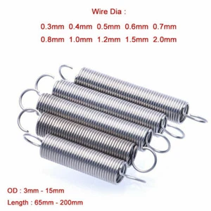 A2 Stainless Steel Expansion Extension Tension Spring Wire Dia 0.3mm to 1.5mm - Picture 1 of 5