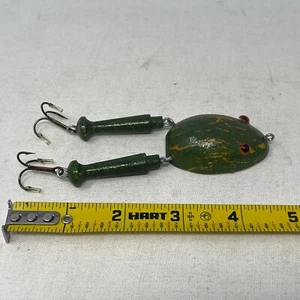Vintage Folk Art Wood Glass Eyes Frog Fishing Jointed Surface Lure Bass Northern - Picture 1 of 7