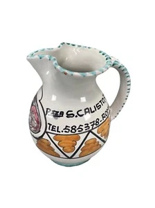 Jarra italiana vintage pintada a mano de terracota "Pezza S. Calisto" - Imagen 1 de 7