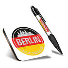 1 x Square Coaster & 1 Pen Berlin Germany Flag Cool German Europe #58891
