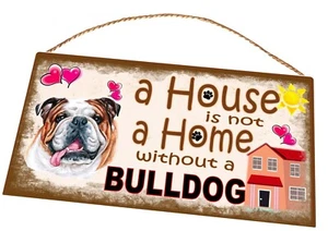 Bulldog Dog Novelty Wall Hanging Metal Sign Dog Home Sign Wall Sign - Picture 1 of 1
