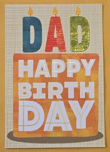 Tarjeta de Felicitación "Feliz Cumpleaños Papá" Gran Formato 5.5x8.0" (+Sobre) - Imagen 1 de 4
