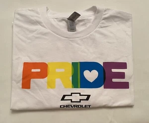 NEW CHEVROLET WHITE GILDAN HEAVY COTTON PRIDE T-SHIRT XL - Picture 1 of 4