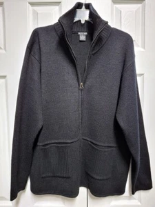 TALLY HO Zippered Black Cardigan Size XL - Picture 1 of 9