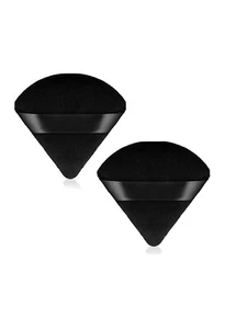 2 Pieces Triangle Powder Puff Face Makeup Sponge Wedge Shape with Strap Soft Vel - Picture 1 of 5