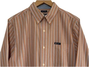 Chaps Mens Long Sleeve Smart Casual Button Down Striped Shirt Size Medium - Picture 1 of 17