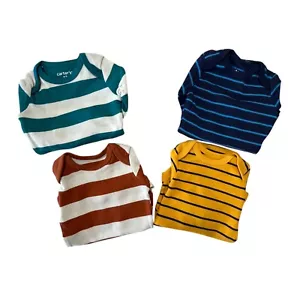 Body Carter's Recién Nacido Manga Larga Niño Top Rayas 100% Algodón Talla Nuevo en Caja (Paquete de 4) - Imagen 1 de 8