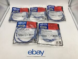 NEW LOT OF 5 Tripp-Lite N201-004-BL Cat6 Gigabit  Patch Cable 4FT FREE S/H