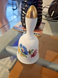 vintage lefton porcelain #7300 bell with flowers no ringer inside no box - Picture 1 of 4