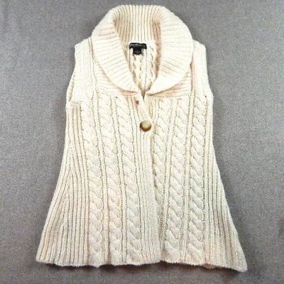 Eddie Bauer Sweater Vest Womens Size Medium Chunky Knit Wool Blend M Flaw* - Image 1 of 4