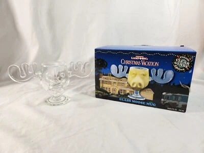 Taza de vidrio National Lampoon's Christmas Vacation Clark Griswold Moose - 8 OZ en muy buena condición Foto 1 de 4
