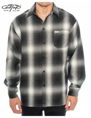 CALTOP OLD SCHOOL FLANNEL VETERANO LONGSLEEVE SHIRT PLAID SM-5X GANGSTER - Image 1 of 4
