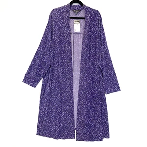 NWT Ulla Popken Open Long Line Tunic Cardigan Womens 36/38 Polka Dot Slinky NEW - Picture 1 of 15