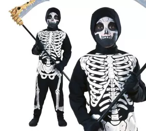 Child HAUNTED HOUSE SKELETON Boys Halloween Fancy Dress Costume Kids (881907) - Foto 1 di 3