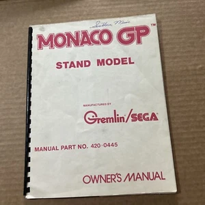 original Factory Monaco Gp Stand Sega Arcade Video game manual - Picture 1 of 4