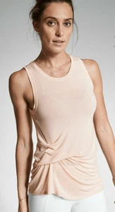 Camiseta sin mangas ATHLETA para mujer rosa claro sin mangas con rosca torcida acanalada talla mediana - Imagen 1 de 7