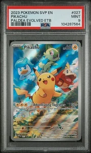 2023 POKEMON SVP EN-SV BLACK STAR PROMO - 027 PIKACHU - PSA 9 - Picture 1 of 2