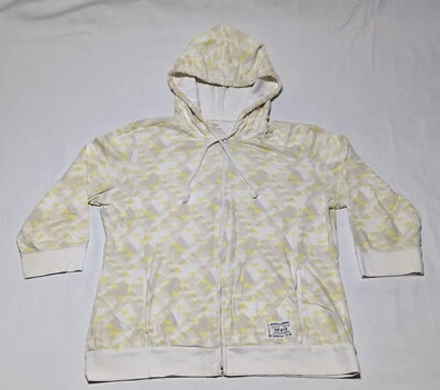 Sudadera con Capucha Gap Blanca Amarilla Geométrica Algodón con Cremallera Talla Grande Foto 1 de 4