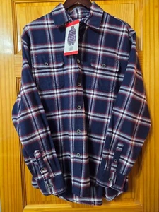 JACHS Men’s Brawny Flannel Shirt Red Navy Blue Medium NWT - Picture 1 of 11