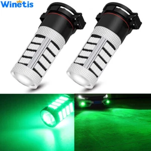 2X 5202 H16 9009 Green LED Fog Driving Light Bulbs Super Bright 30-3030SMD Chips - Picture 1 of 8