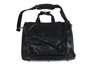 Tumi Unisex Adults Black Genuine Leather Adjustable Strap Notebook Laptop Bag - Picture 1 of 14