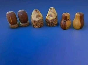 Vintage Sets Of Wooden Salt And Pepper Shakers - Picture 1 of 3
