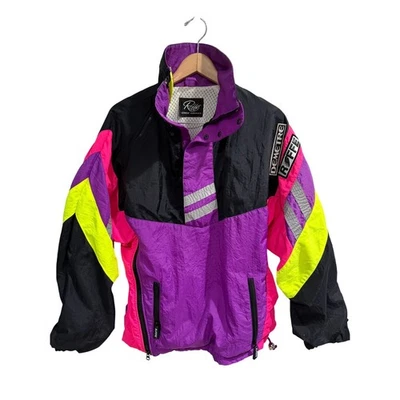 Chaqueta de esquí Roffe Demetre de colección hecha en EE. UU. años 80 neón ¡sin etiqueta de talla! Ver medidas Foto 1 de 4