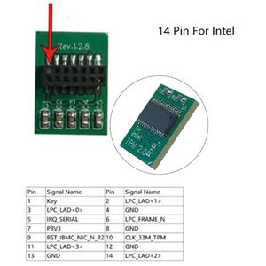 Moduł bezpieczeństwa TPM2.0 do modułu Intel Trusted Platform 14 (14-1)pin interserver - Zdjęcie 1 z 4