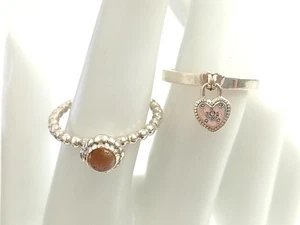 Pandora Sterling Silver Ring Bundle November Birthstone & Love Lock With Box - Picture 1 of 11